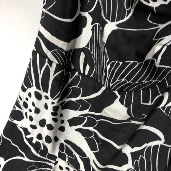 CATHERINE STEWART Black & White Floral A-line Flirty Summer Cocktail Party Dress - Picture 6 of 15